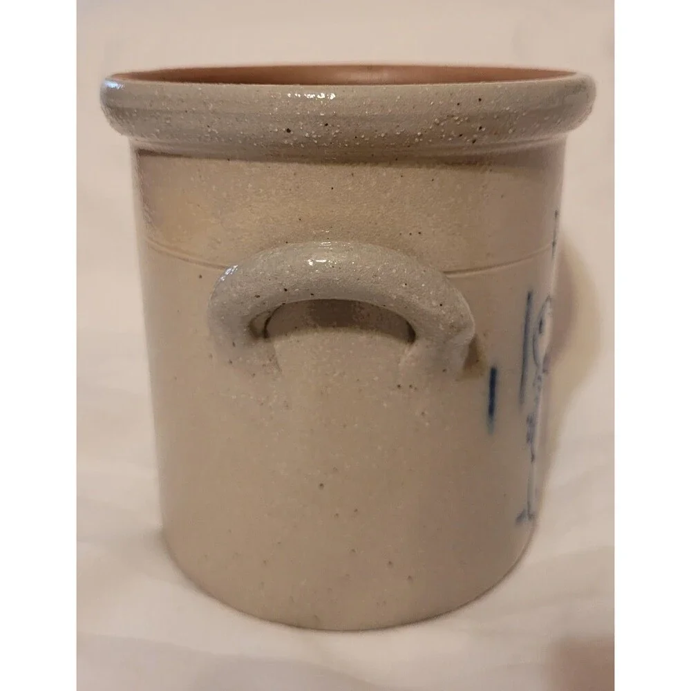 HTF Salmon Falls Helen Berg Bear Christmas Tree NH Pottery Stoneware Crock
